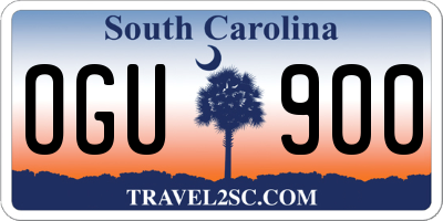 SC license plate OGU900