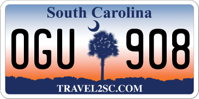 SC license plate OGU908
