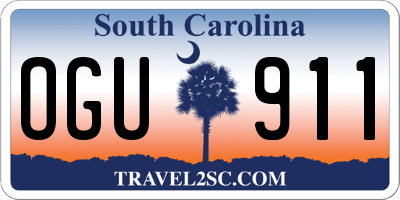 SC license plate OGU911