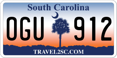 SC license plate OGU912