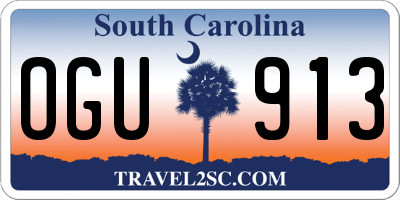 SC license plate OGU913