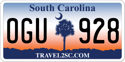 SC license plate OGU928