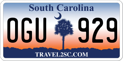 SC license plate OGU929