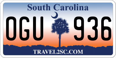 SC license plate OGU936