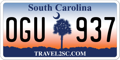 SC license plate OGU937