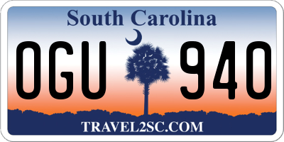 SC license plate OGU940