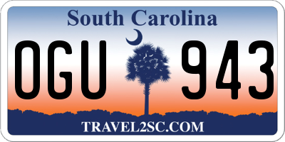 SC license plate OGU943