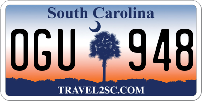SC license plate OGU948