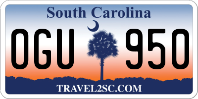 SC license plate OGU950