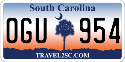 SC license plate OGU954