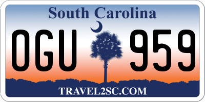 SC license plate OGU959