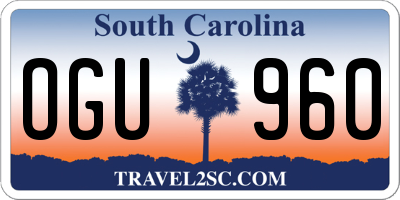 SC license plate OGU960