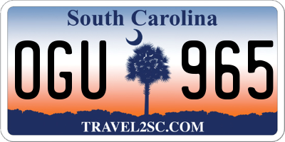 SC license plate OGU965