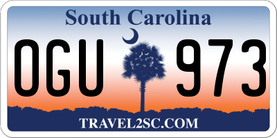 SC license plate OGU973