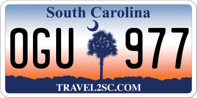 SC license plate OGU977