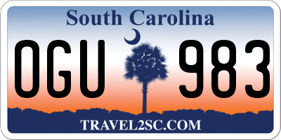 SC license plate OGU983