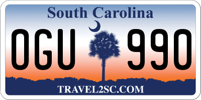SC license plate OGU990