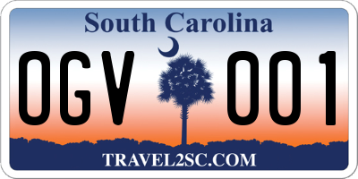 SC license plate OGV001