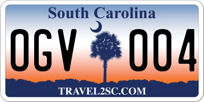 SC license plate OGV004