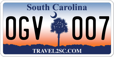SC license plate OGV007