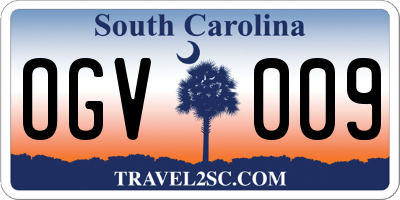 SC license plate OGV009