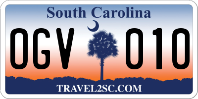 SC license plate OGV010