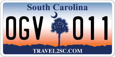 SC license plate OGV011
