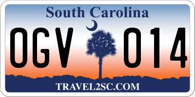 SC license plate OGV014