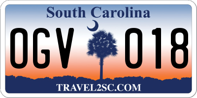 SC license plate OGV018