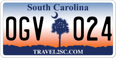 SC license plate OGV024