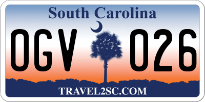 SC license plate OGV026
