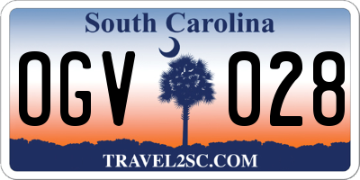 SC license plate OGV028