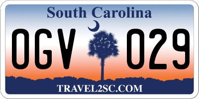 SC license plate OGV029
