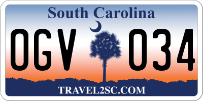 SC license plate OGV034