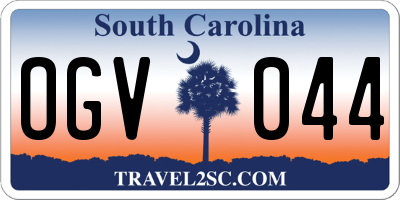 SC license plate OGV044