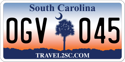 SC license plate OGV045