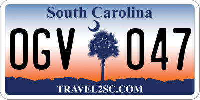 SC license plate OGV047