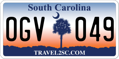 SC license plate OGV049