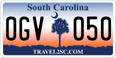 SC license plate OGV050