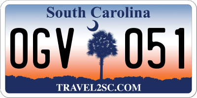 SC license plate OGV051
