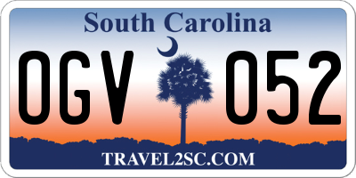 SC license plate OGV052