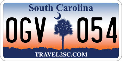 SC license plate OGV054
