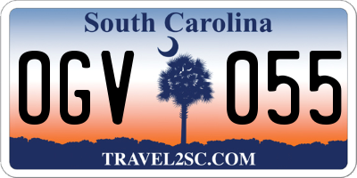 SC license plate OGV055