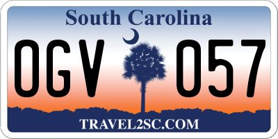 SC license plate OGV057