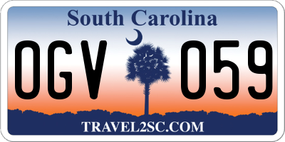 SC license plate OGV059