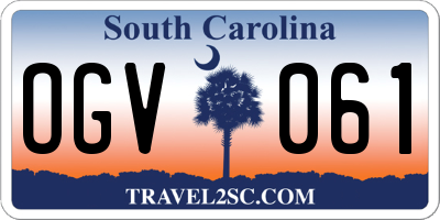 SC license plate OGV061