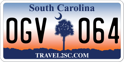 SC license plate OGV064