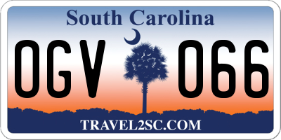 SC license plate OGV066