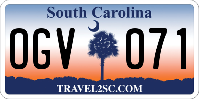 SC license plate OGV071