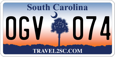SC license plate OGV074